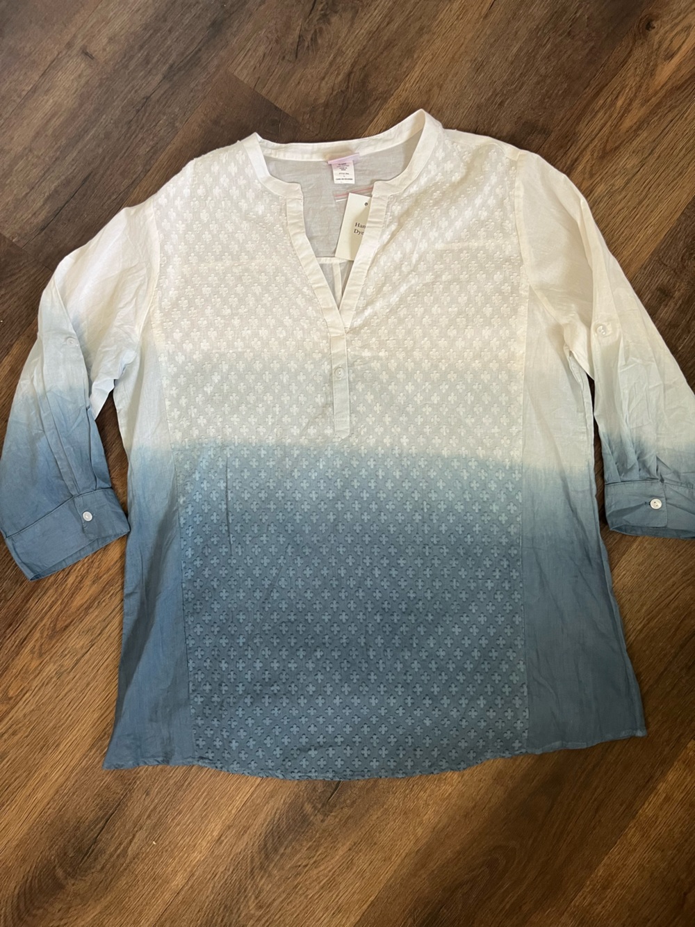 American Sweetheart Lightweight Textured Hand Dyed Ombre Tunic Top
